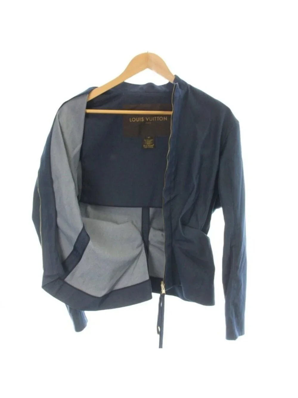 Louis Vuitton Denim Jacket Stand Color Stretch 40 Navy MW